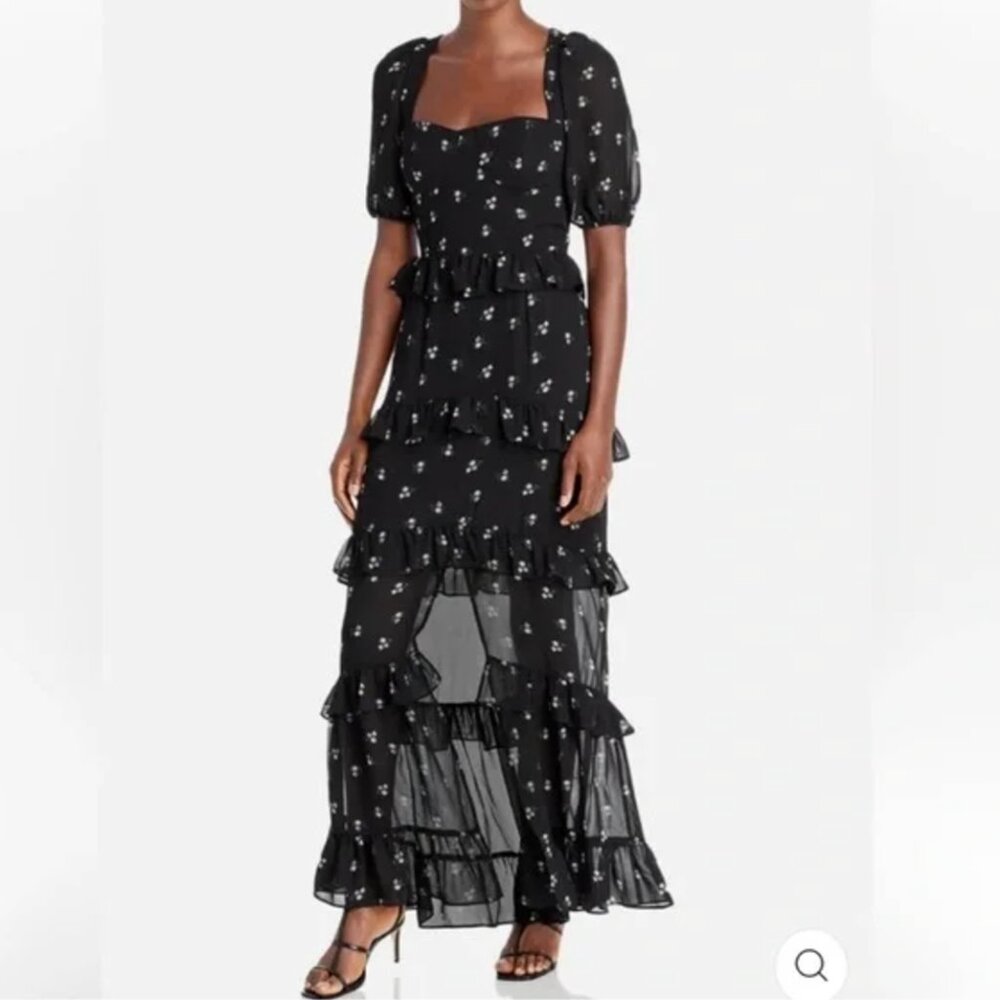 WAYF Cici Bustier Tiered Maxi Dress